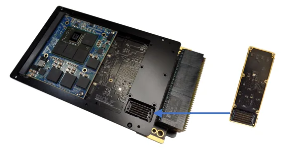 The FIT module connects to the VPX carrier board